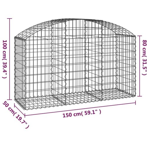 Gabionska ko&scaron;ara s lukom 150x50x80/100 cm pocinčano željezo Cijene