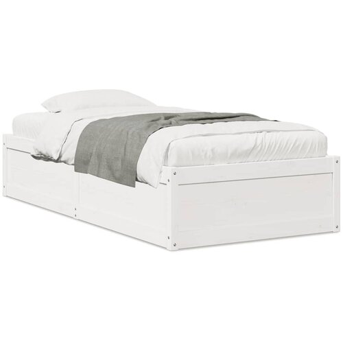vidaXL Posteljni okvir bel 75x190 cm trdna borovina Cene