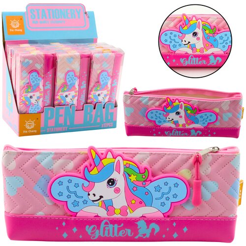 Pencil Case School Kit with Unicorn Pink 20 x 8.5cm Slike