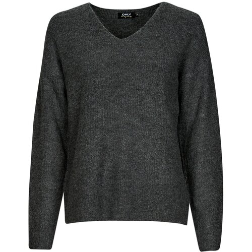 Only Puloverji ONLCAMILLA V-NECK L/S PULLOVER KNT NOOS Siva Cene