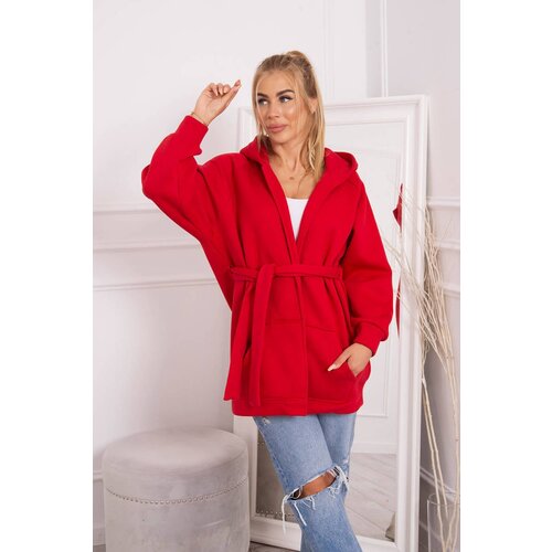 Kesi Insulated cape with waist tie red Cene