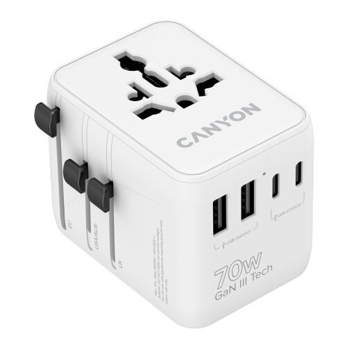 Canyon Travel Adapter OnTour 70 EU/UK/US/AUS 70W White ( CNS-TA70W1006W ) Slike
