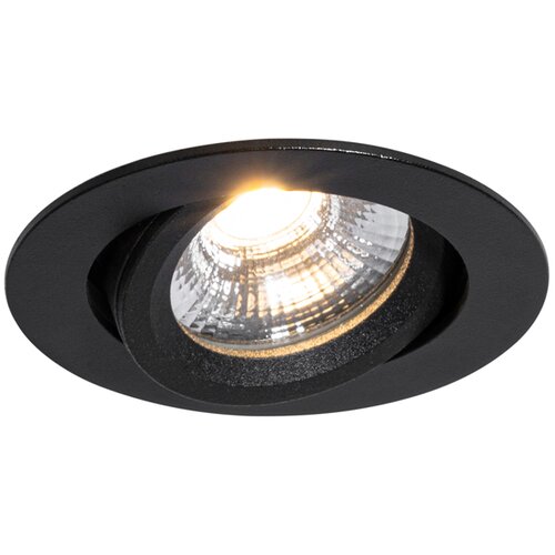 QAZQA Vgradna stropna svetilka črna nagibna 8,2 cm vključno z zatemnljivo LED do IP54 Ultra Slim - Pupil Cene