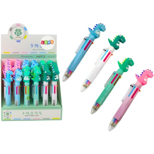  Multicolor Dinosaur Automatic Pen 6 Colors Mix Cijene