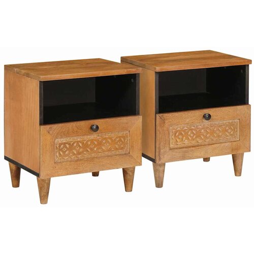  Noćni ormar 2 pcs Svijetlosmeđa 40 x 33 x 46 cm Cene