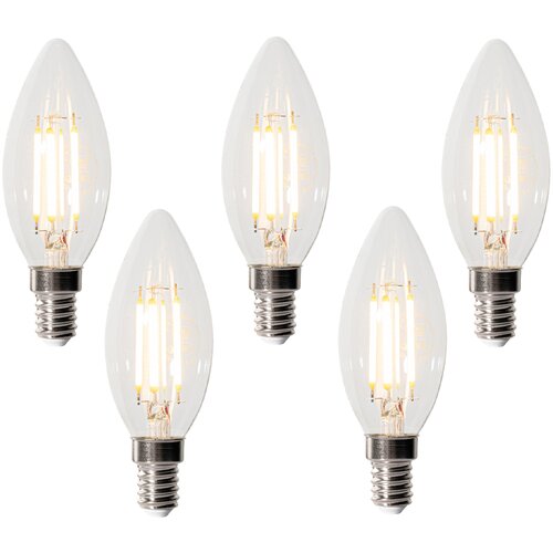 LUEDD Komplet 5 E14 3-stopenjskih zatemnitvenih LED žarnic B35 prozornih 4W 450 lm 2700K Slike