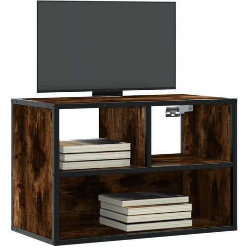 vidaXL TV omarica dimljen hrast 60x31x39,5 cm inženirski les in kovina Cene