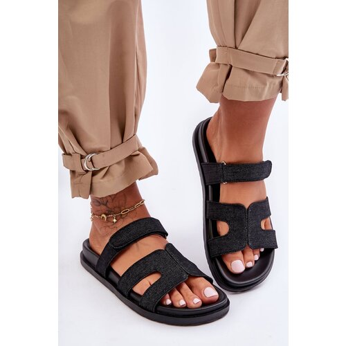 Kesi Women&amp;#039;s Fabric Zippered Sandals Black Jose Slike