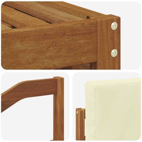  Set vanjskih sofa 4 kom. Prirodna i krem Bijela 185,5 x 122,5 x 73 cm Slike