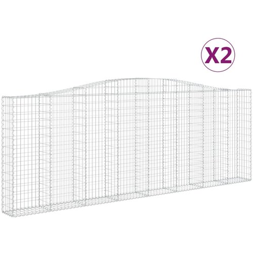  Lučne gabionske ko&amp;scaron;are 2 kom 400x30x140/160cm pocinčano željezo Slike