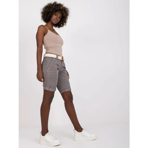 Fashion Hunters Gray, mid-thigh casual shorts STITCH & SOUL