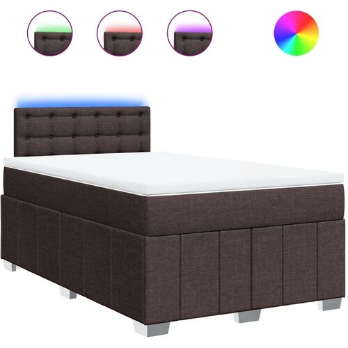 VidaXL Krevet box spring s madracem tamnosmeđi 120 x 190 cm od tkanine Slike