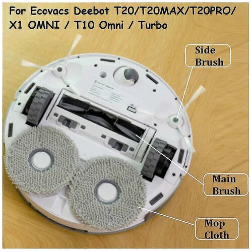 INORCO 16 kosov nadomestnih dodatkov za robotski sesalnik Deebot T20/T20MAX/T20PRO/X1 OMNI/T10 Omni/Turbo, (21991614) Slike