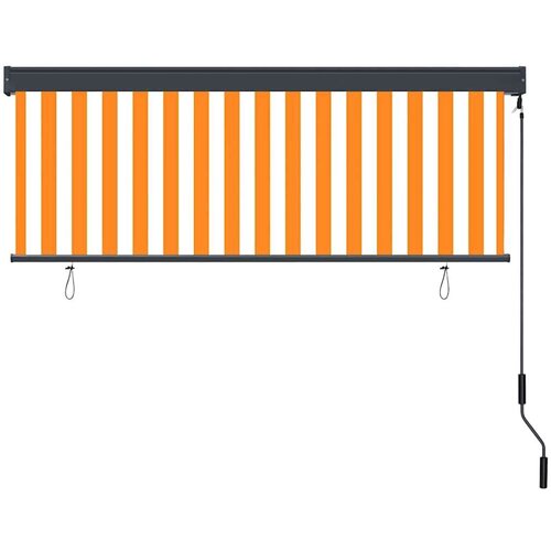 VidaXL Zunanja Rolfa Črtasto oranžna in bela 180 x 250 cm blago Slike