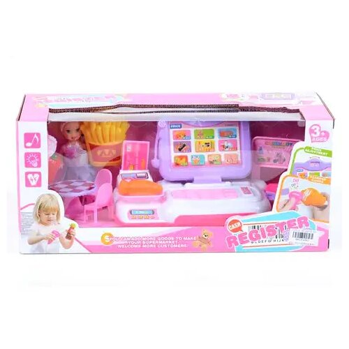 Magic Toys Vijolično-pink blagajna z dodatki, s svetlobnimi in zvočnimi efekti Cene