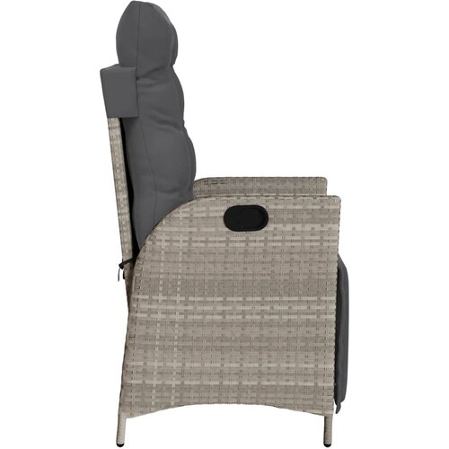  3-dijelni bistro set s jastucima svjetlosivi od poliratana Slike