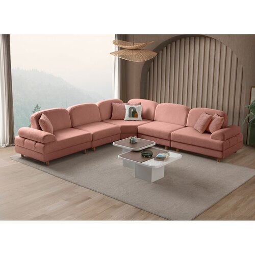 Atelier Del Sofa Aries Modular L ugaona garnitura na razvlačenje 315 × 315 cm, puder roze Cene