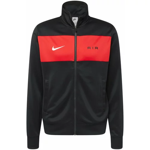 Nike Sportswear Jopa na zadrgo 'AIR' rdeča / črna / bela