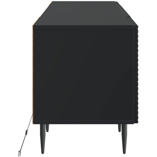  LED TV kabinet Crna Konstruirano drvo Slike