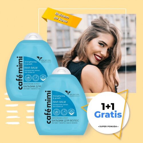 Café Mimi Balzam za jačinu i rast kose sa ekstraktom šipka i uljem jojobe 250ml 1+1 GRATIS Cijene