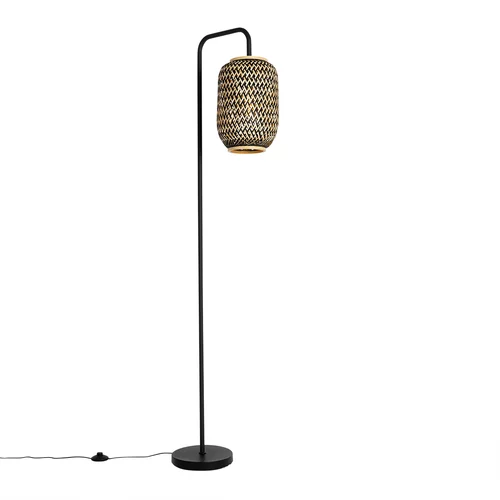 QAZQA Orientalska talna svetilka bambus s črno - Yvonne