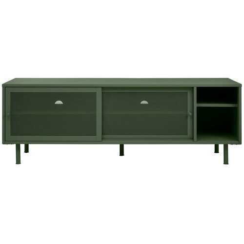 Unique Furniture Temno zelena kovinska TV omarica 160x55 cm Veep – Cene