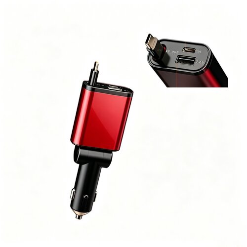 INF Avtomobilski polnilnik s 3 priključki, PD 30 W, izvlečni kabel Red, (5000505622) Cene