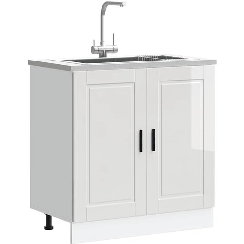 vidaXL Donji ormarić za sudoper Porto sjaj bijeli 80x46x81,5 cm drveni Cijene