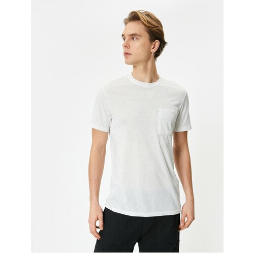 Koton Marked T-Shirt Slim Fit Pocket Detail Crew Neck Short Sleeve Cene
