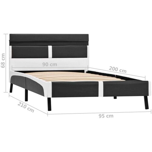  Za krevet od umjetne kože s LED svjetlom sivi 90 x 200 cm Slike