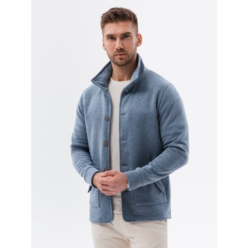 Ombre Men&amp;#039;s button-down sweatshirt with collar - light blue Slike