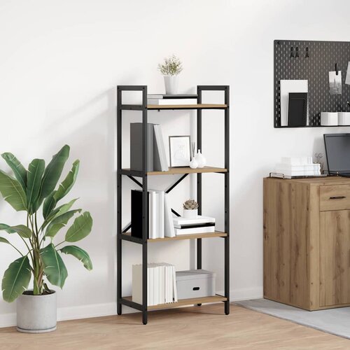 vidaXL Knjižna polica Umetni hrast 56 x 34 x 133,5 cm Konstruiran les Cene