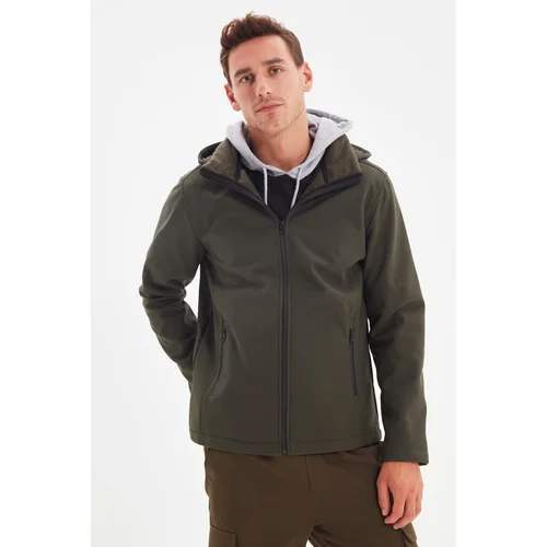 Trendyol Khaki Men's Zippered Detachable Hooded Coat