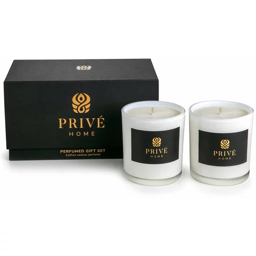 Privé Home Set 2 belih dišečih sveč Privé Home Safran-Ambre Noir & Black Wood