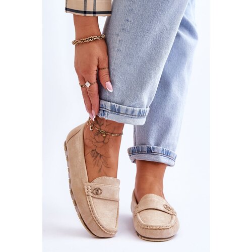 PG1 Suede Slip-On Loafers Beige Castelo Cene