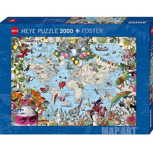Heye puzzle Map Art Taj Otkačeni Svet 2000 delova 29913 Slike