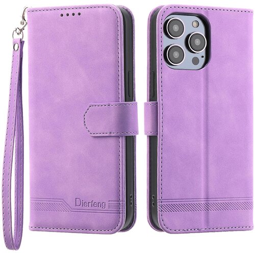 INORCO DIERFENG DF-03 ovitek za telefon za iPhone 13 Pro Max 6,7 palca, pokrov stojala za denarnico s črtami iz PU usnja, (22035678) Slike