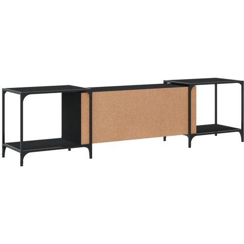  ormarić crni 203 x 37 x 50 cm od konstruiranog drva Slike