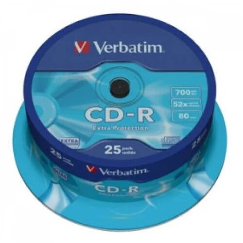  CD-R VERBATIM 700MB 52X spindle 25kom extra pro. Cene