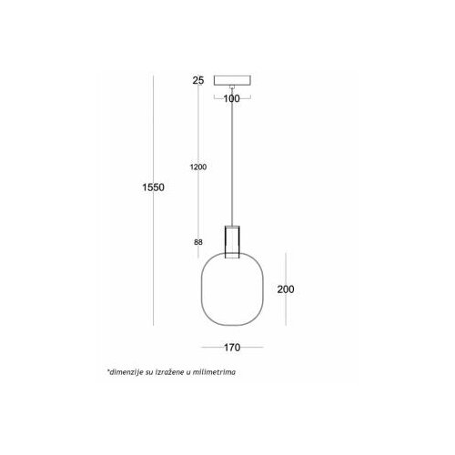 Luna 273 visilica 5W 3000K mesing Slike