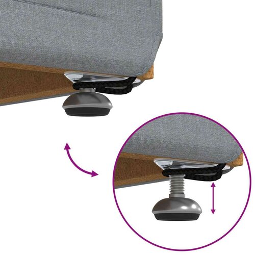  Stolica Svijetlo siva Tkanina i konstruirano drvo - Svjetlosiva 60 cm tkanina Slike