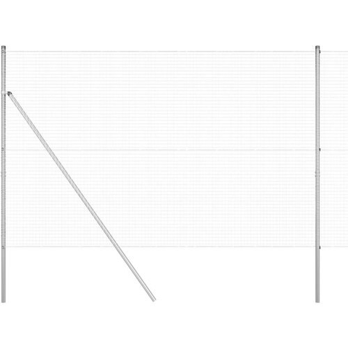  Zavarena Žičana Ograda s 13 Stupova 1.6x25 m Pocinčani Čelik Slike