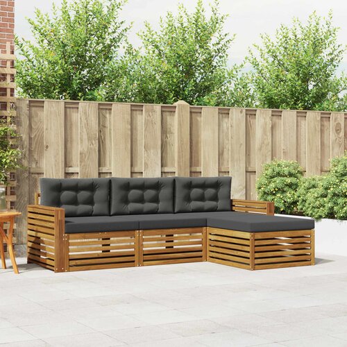  Set vanjskih sofa Prirodna i antracit 257,5 x 162,5 x 73 cm Cijene
