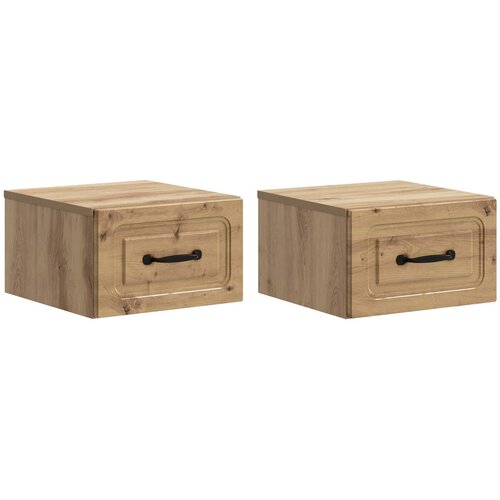 vidaXL Noćni ormarić za montažu na zid s ladicama 2 pcs Hrast artisan - Hrast artisan 2 Cijene