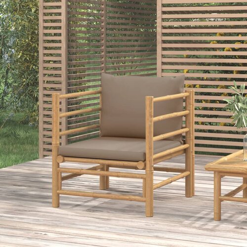 The Living Store Vrtni kavč s taupe blazinami bambus - Vrtni Kavč, (21471167) Cene