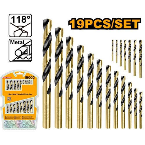  Set HSS burgija za metal AKDB9190 9/1 SUPER INGCO Slike