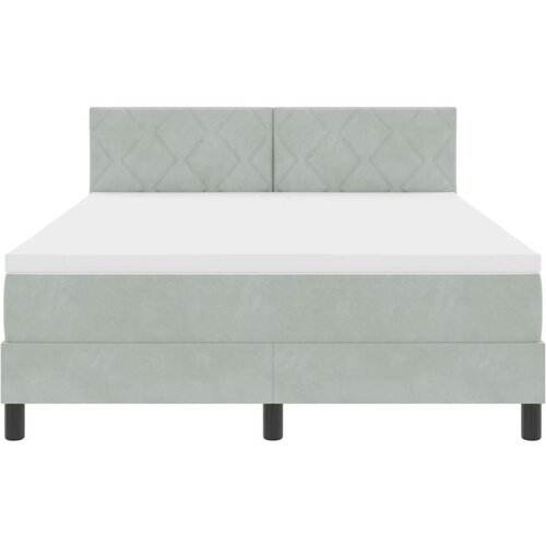 vidaXL Box Spring Krevet s Madracem Svjetlosiva 140x190 cm Baršun Cene