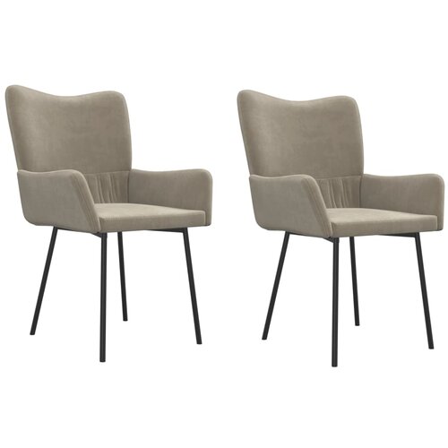 Maison Chic Jedilni stoli - Vzorci stoli 2 kosa svetlo siv žamet A468, (22032448) Cene