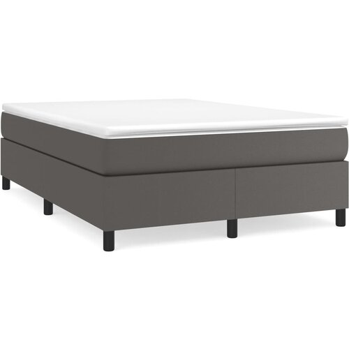 Maison Chic Box spring postelja - Vzmetna postelja z vzmetnico siva 140x190 cm umetno usnje SL6399, (21904274) Cene