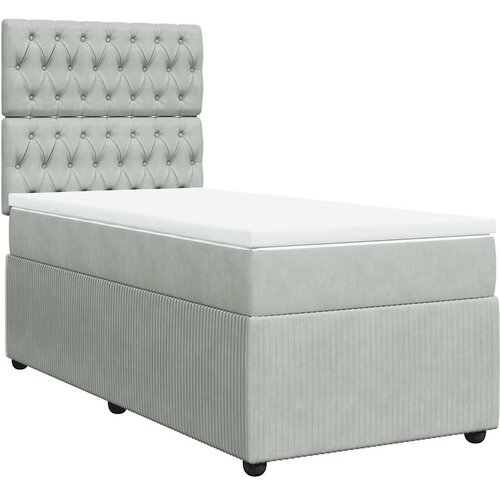 Box spring krevet s madracem svjetlosivi 100x200 cm bar&amp;scaron;unasti Slike